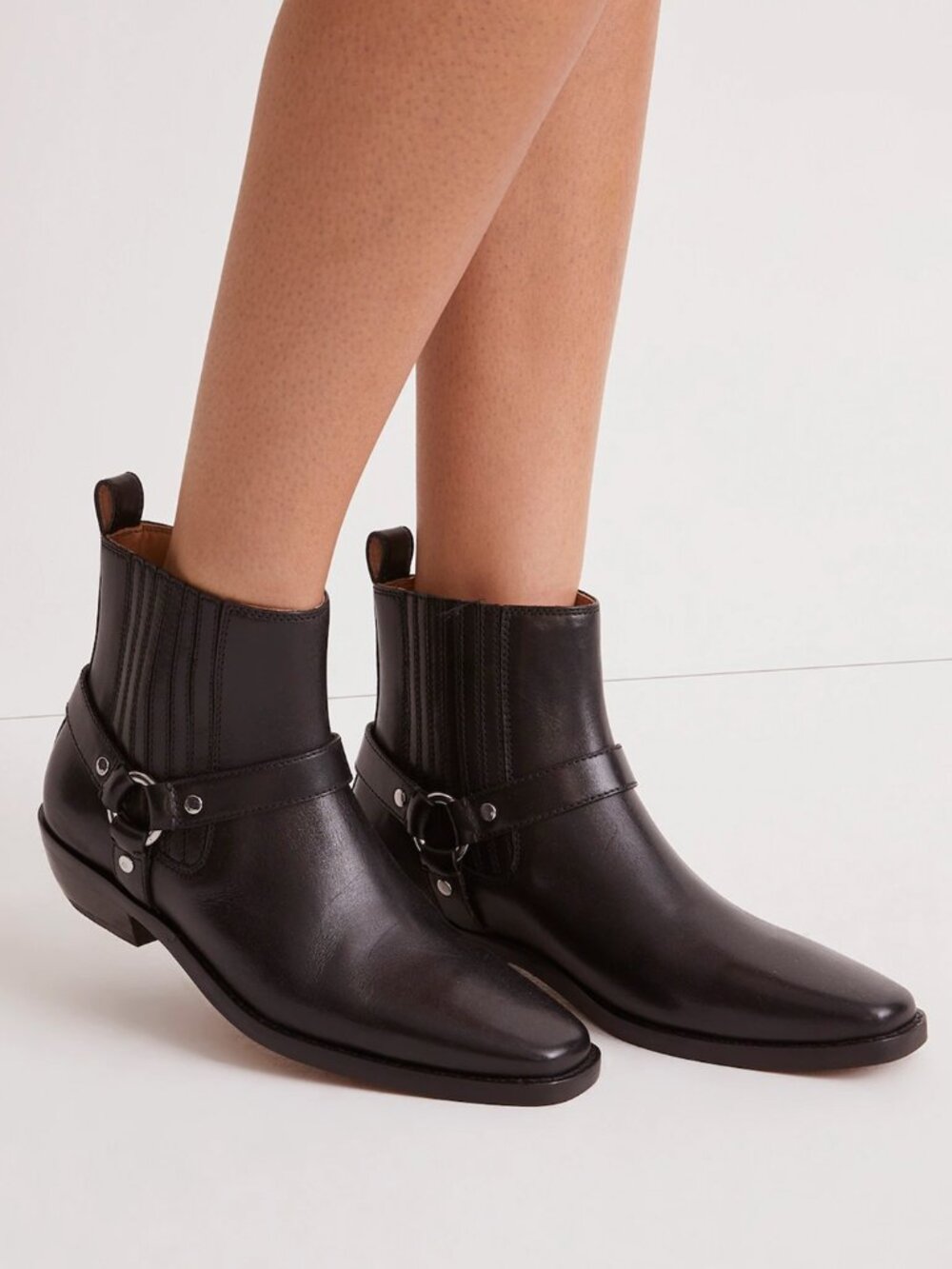Madewell The Santiago Western Ankle Boot in True Black Women's Size 6.5 NWOT - Picture 5 of 9